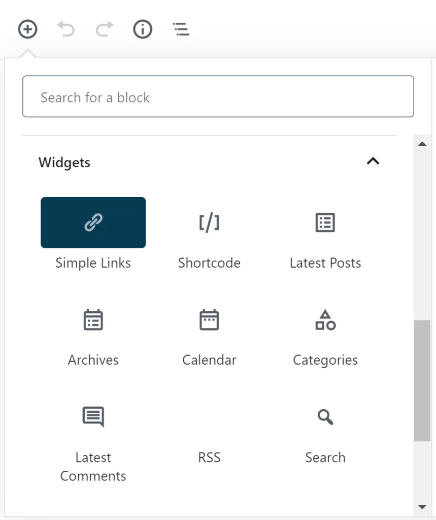 block selector