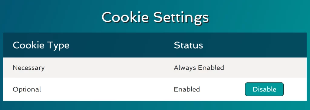 Cookie Settings